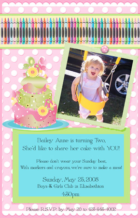 Crayons Theme Birthday Invitation