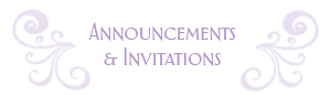 Announcements and Invitation Design from Purple Dragonfly Designs