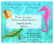 Baby announcement for boy or girl - sea creatures