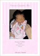 Baby announcement for girl