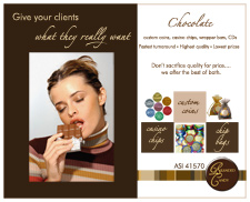 Ad for custom chocolate company