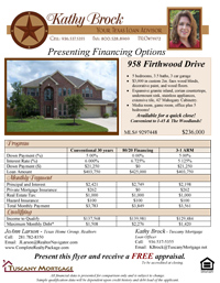 Mortgage loan officer financial flyer for a realtor listing