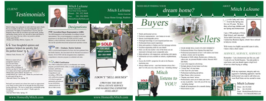 Traditional tri-fold brochure for a real estate agent