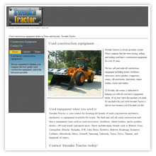 Construction Equipment Web Design