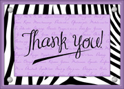 Zebra thank you card