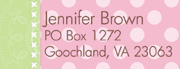 Pink Dots & Green Matching Address Labels