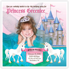 Princess Unicorn Birthday Invitation