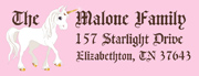 Princess & Unicorn Address Labels