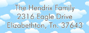 Airplane & Clouds Address Labels