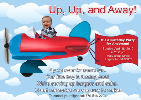 Airplane Invitation for Boy