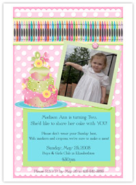 Baby's Two Year Old Birthday Photo Card