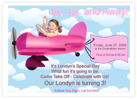 Airplane Photo Invitation for toddler