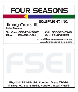 Business Card for Construction Equipment Company