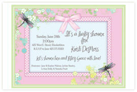Dragonfly Baby Shower Invitation