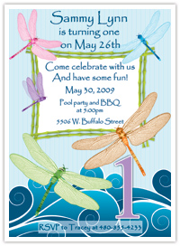 Dragonfly Birthday Party Invitations