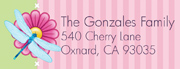 Dragonfly Address Labels  - Pink & Green