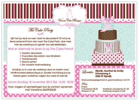 Postcard Design for Cake Party