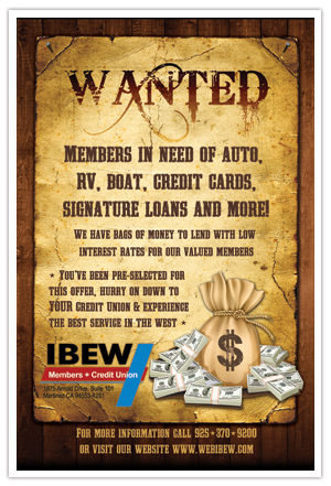 Western Theme Postcard Design for Credit Union