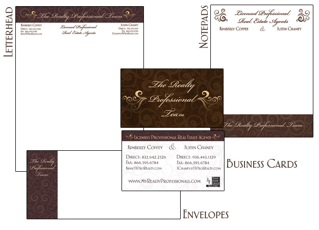Identity Package for Realtor - envelopes, notepads, letterhead, business cards