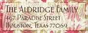 Red, Brown, Floral Address Label