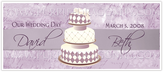 Purple Cake Wedding Logo