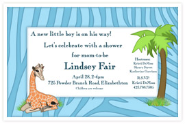 Zebra & Giraffe Baby Shower Invitation
